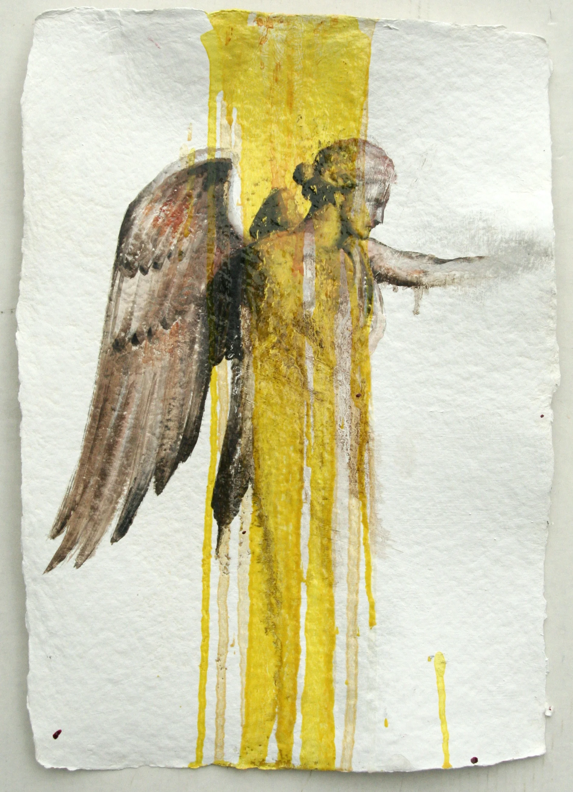 Problem #9 oil,chalk,graphite on handmade paper 14"x20" 2011