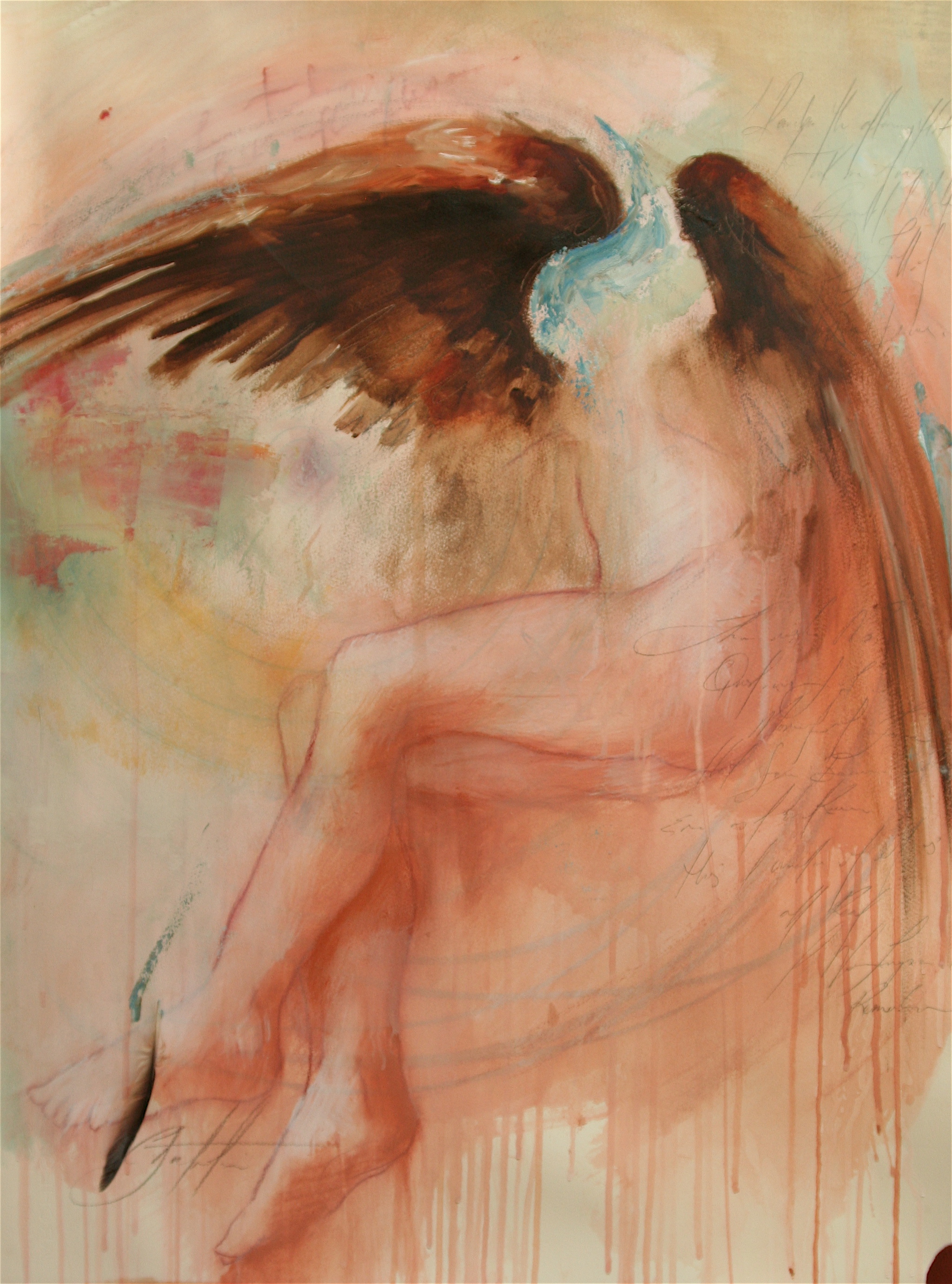 Aqaurius mixed media on stonehenge 22"x30" 2007
