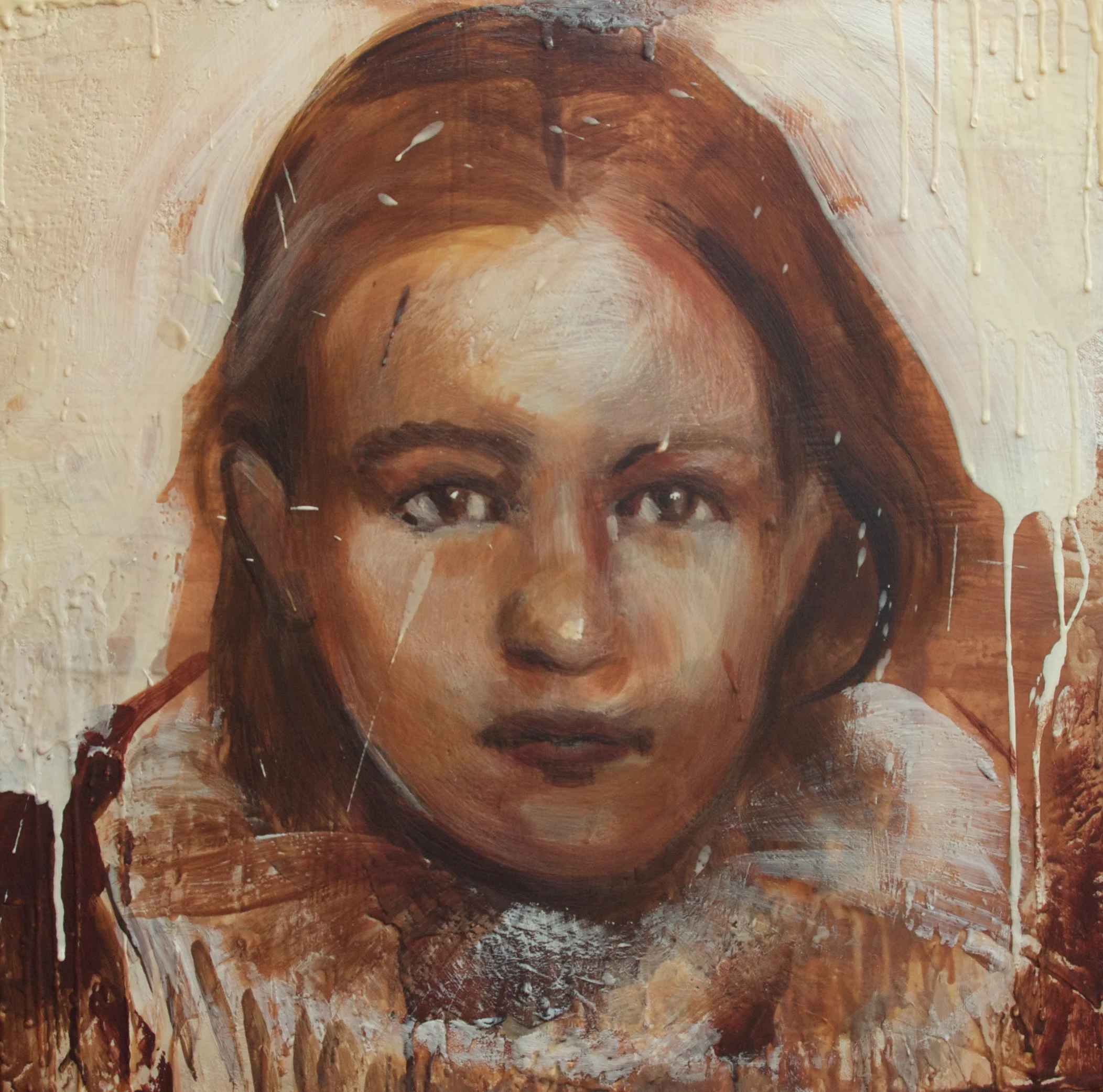Angel XVIII encaustic on canvas/board 18"x18" 2010