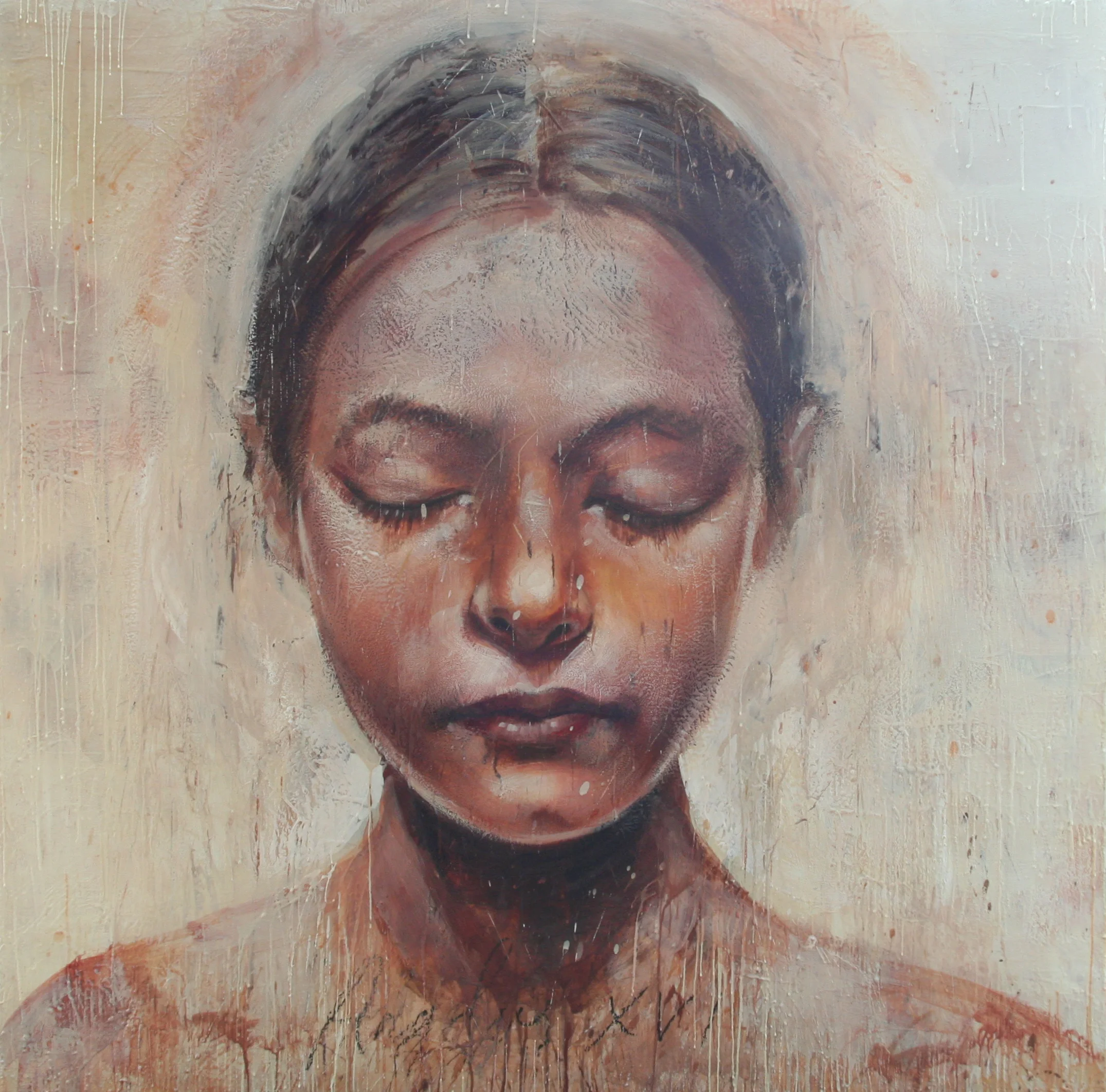 Angel 16 encaustic on canvas/board 60"x60" 2010