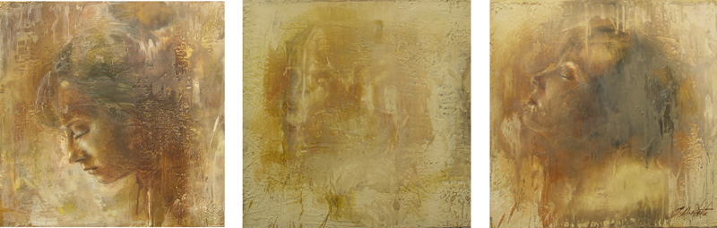 Breathe 20"x60" encaustic on canvas