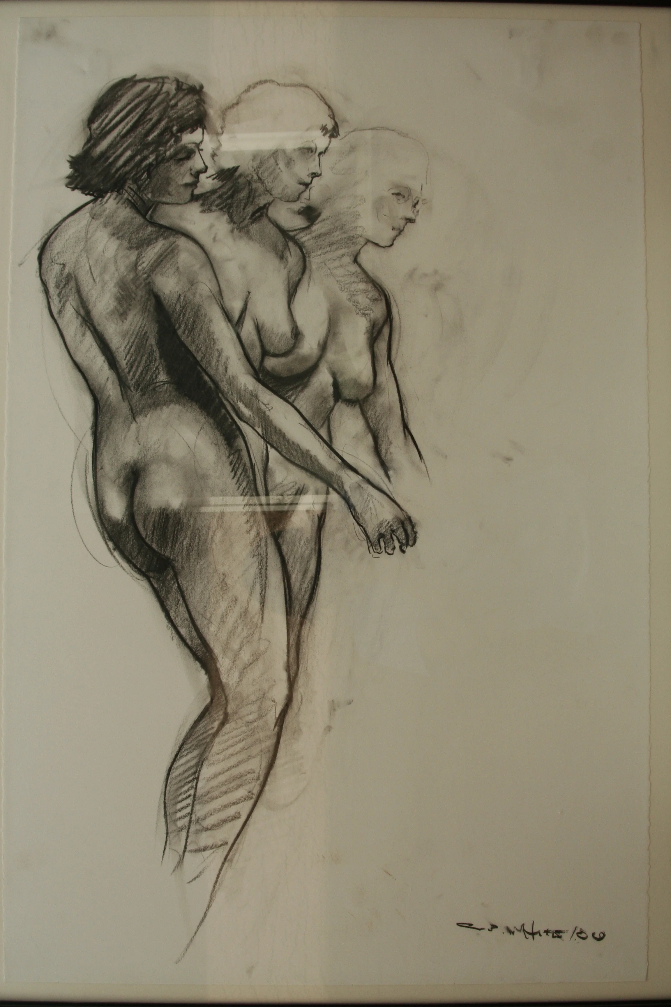 Untitled  18.5"x24"charcoal on stonehenge