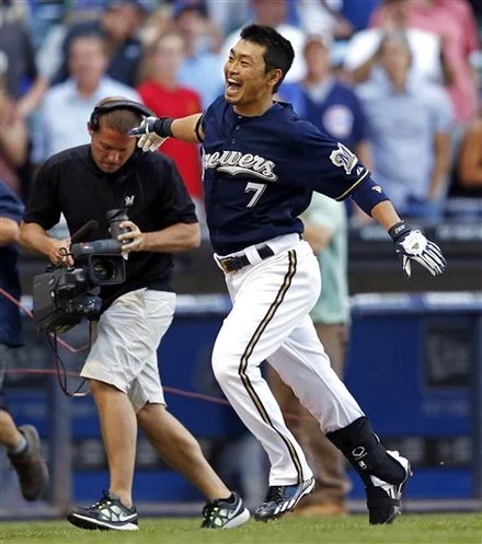 Aoki's solid career on base percentage of .355 and affordability ($1.5 m for 2014) could make him a potential trade target for the Orioles this winter if Milwaukee makes the 31 year old outfielder available. (Photo courtesy of asianathletes.wordpress.com)