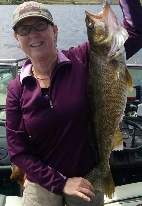 Linda's 9.75lb walleye measured 29 inches. Snake River. July 9th.
