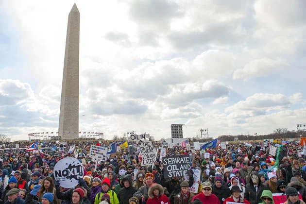 The anti-Keystone "Forward on Climate" rally in Washington DC, February 17th, 2013. Jay Mallin/ZUMA Press
