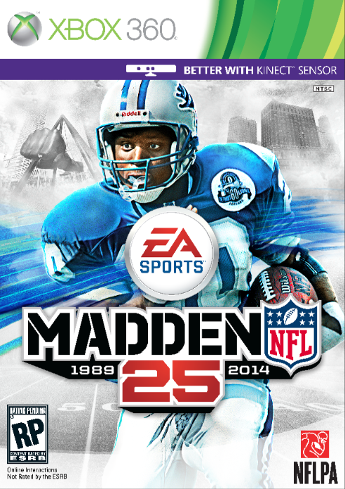 Cover art for the 25th anniversary edition of Madden. Note the Joe Louis fist appearance in the upper left.