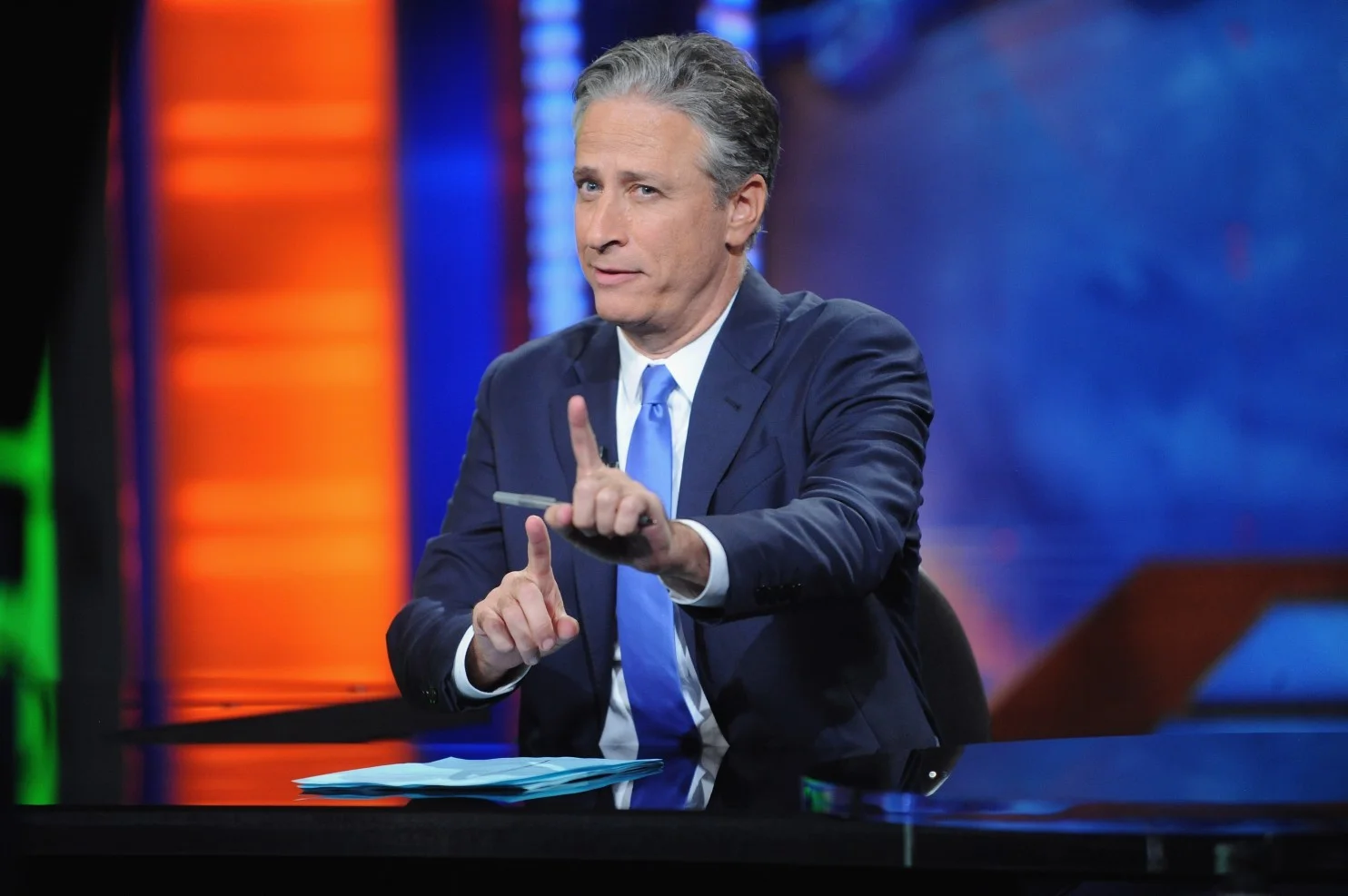 Jon Stewart hosts “The Daily Show with Jon Stewart” #JonVoyage. (Brad Barket/Getty Images for Comedy Central)