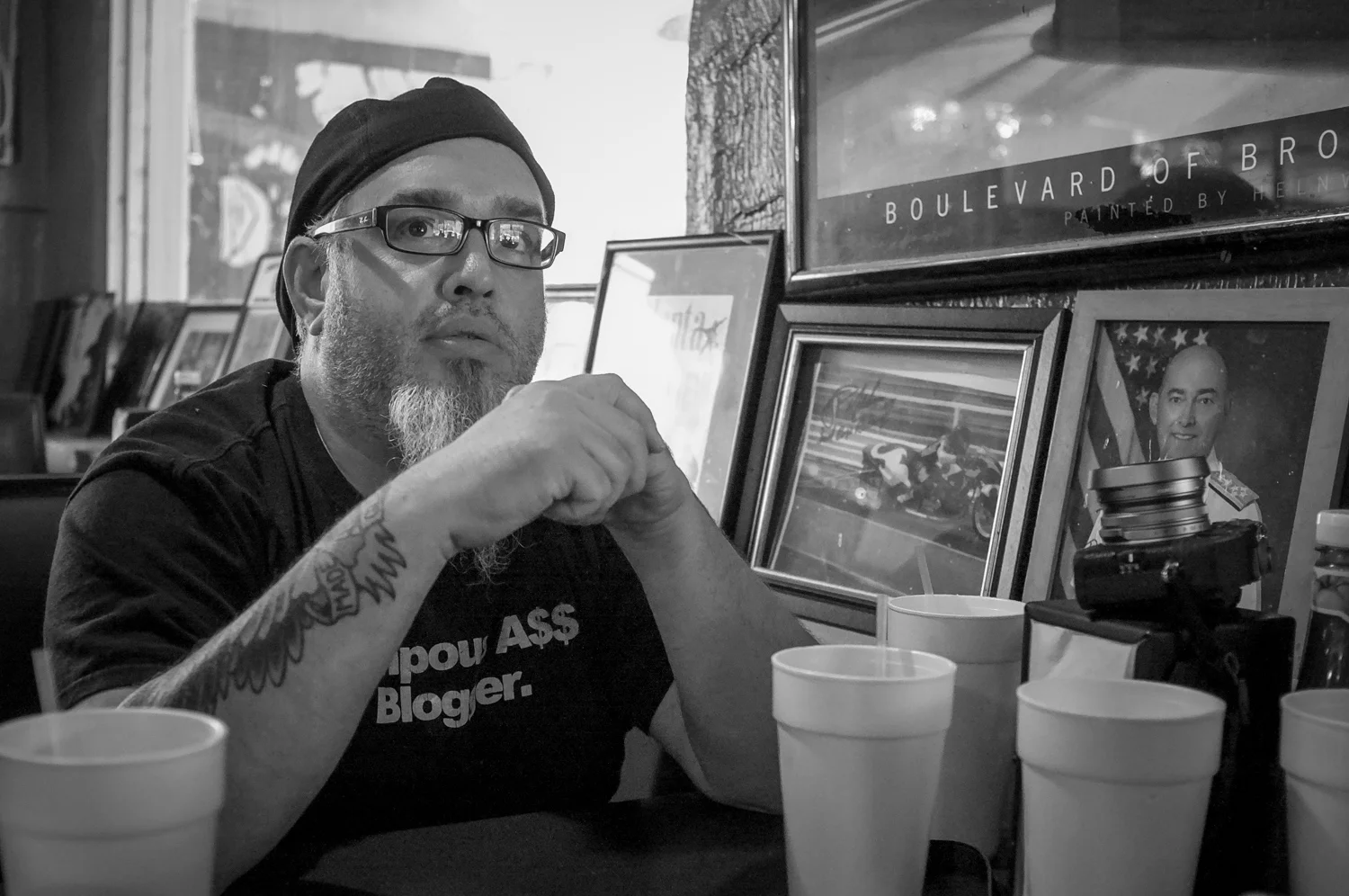 Zack mid sentence, h anging out with Vincent Laforet.. My battery died and I never took his portrait.