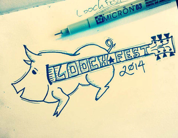 The beginning, Loochfest logo in my sketchbook