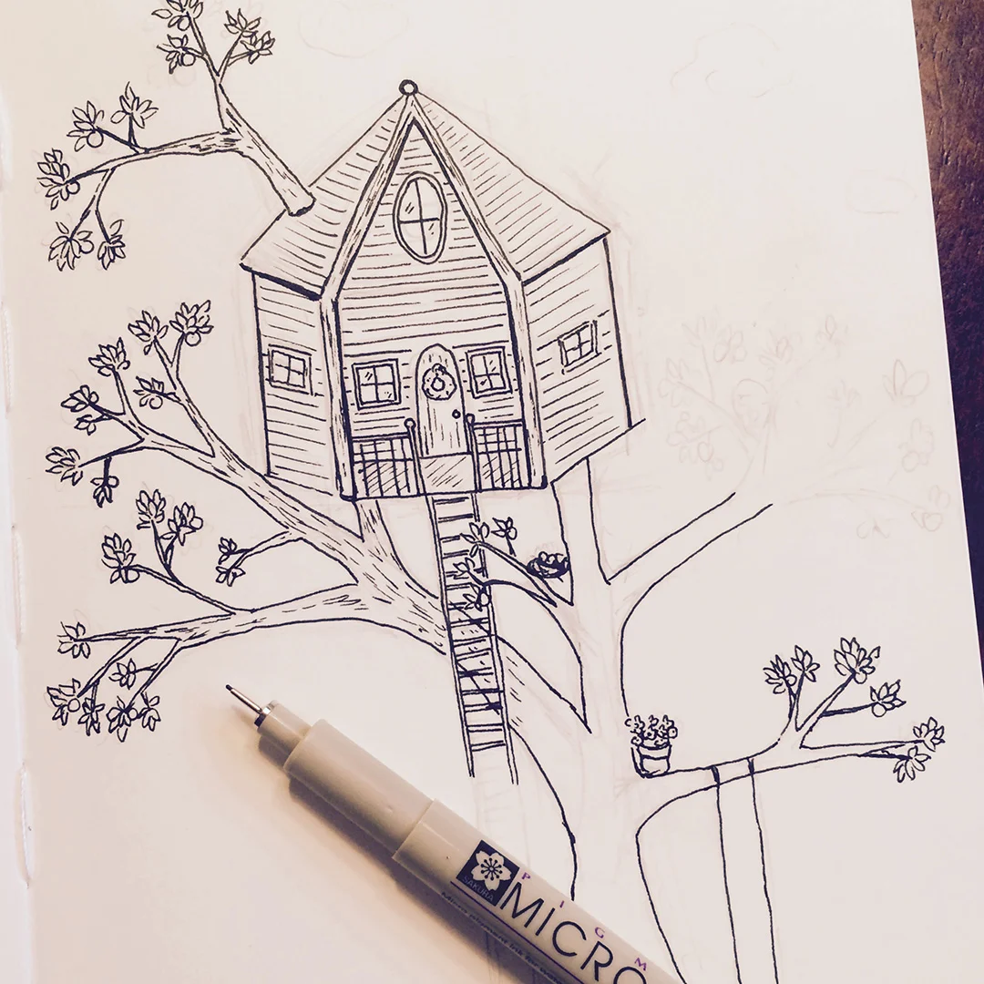 Adding pen over my pencil sketch