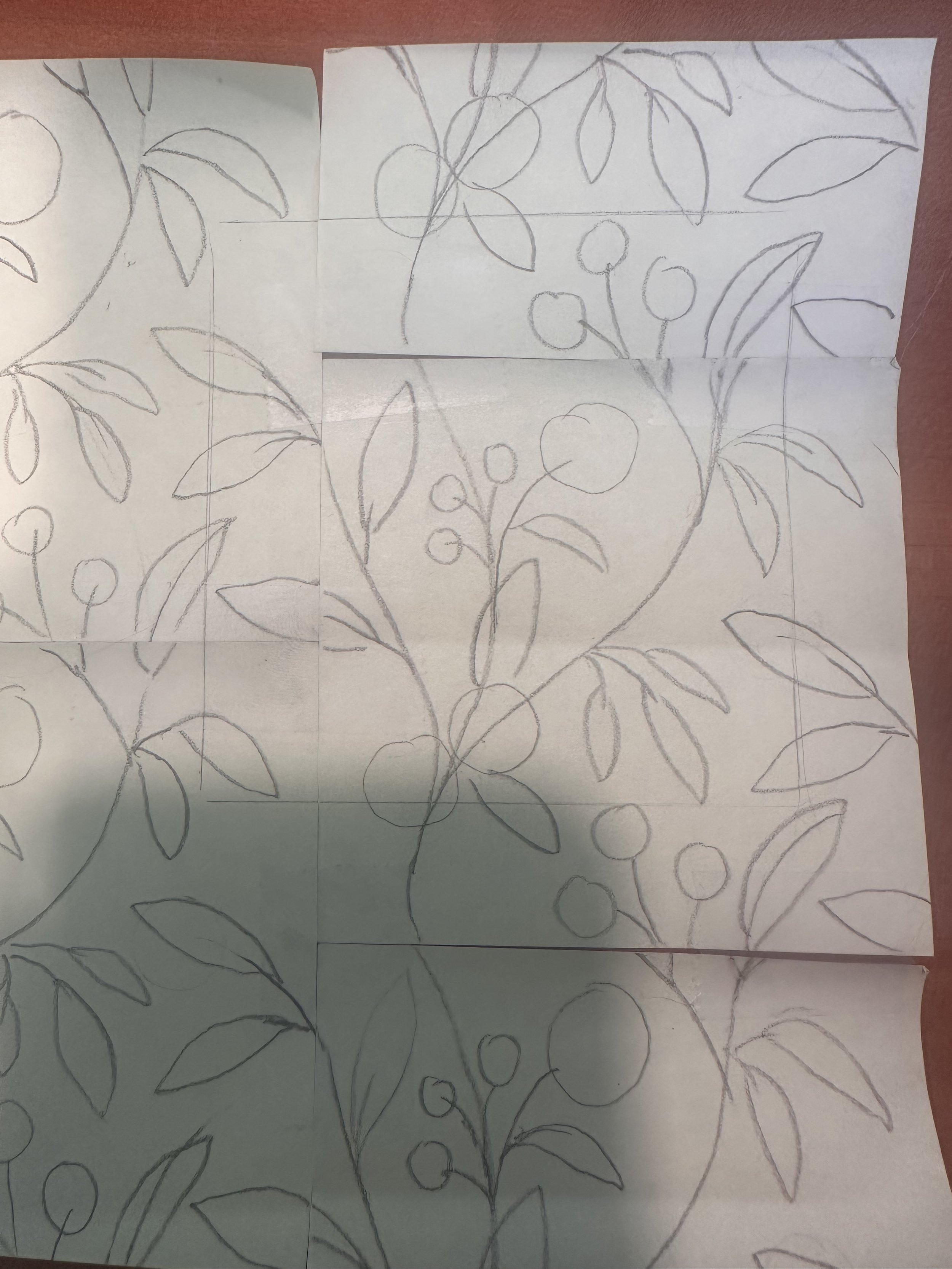Rough Drawing of Trailing Floral