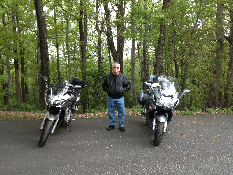 My Dad and I on a motorcycle ride.