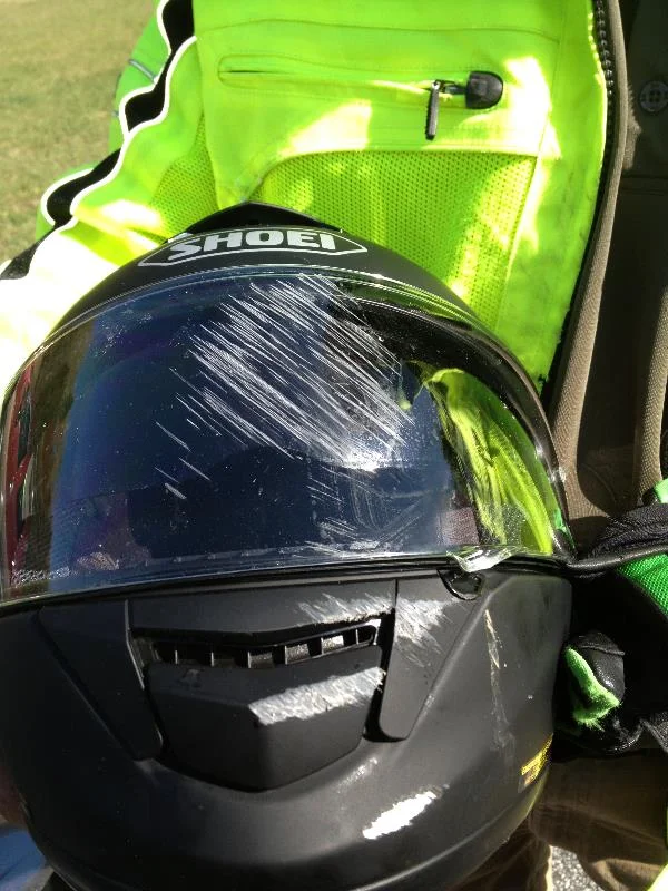 Pics from a friends wreck. Glad he had gear on.