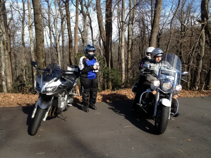 My niece riding pillion with my buddy Jeff and his wife.