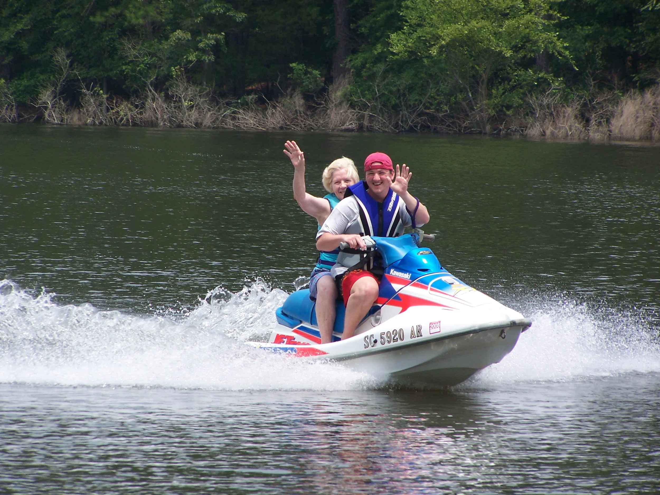 Grandma on my Jet Ski