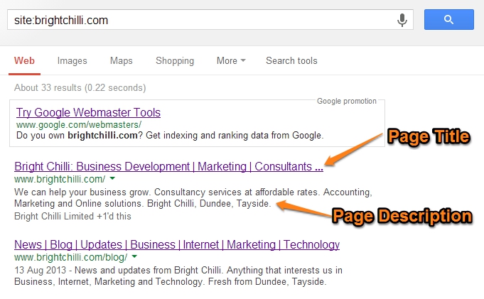 What do search engines display about your website?