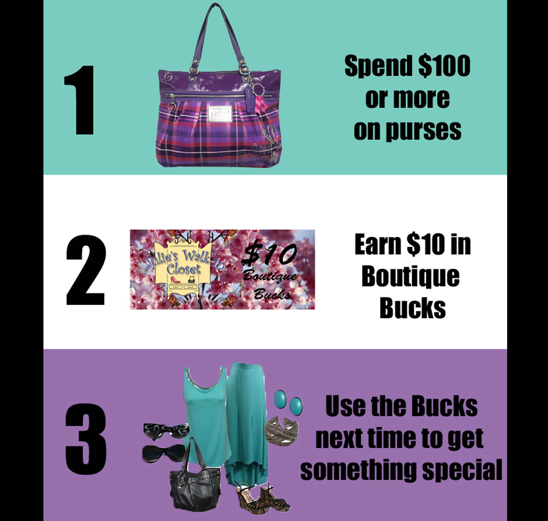 Buy Purses & Earn Boutique Bucks!