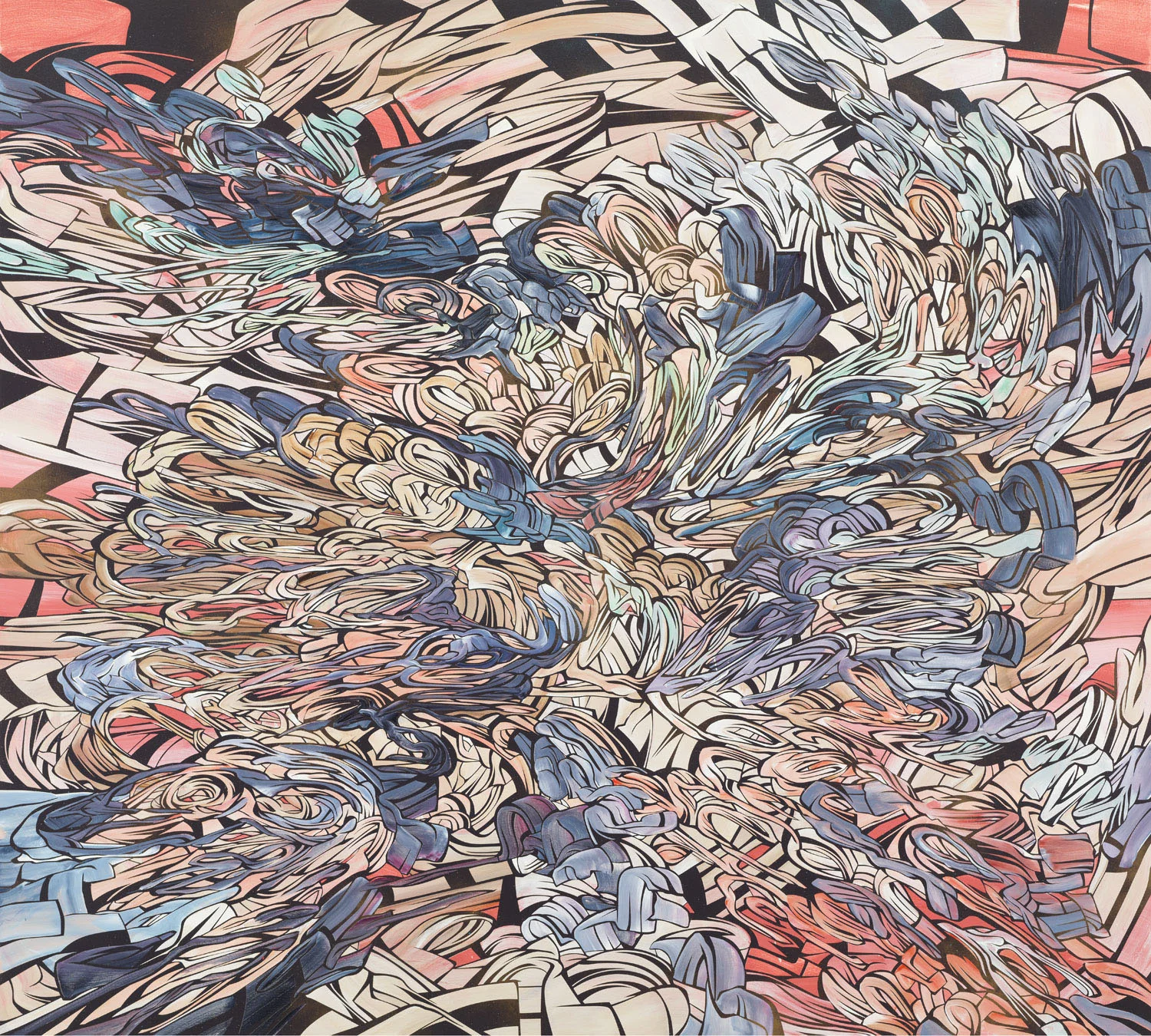 Too Long To Learn, 2011 Acrylic and latex on wood panel
66 x 72 inches (i67.6 x 182.9 cm)
