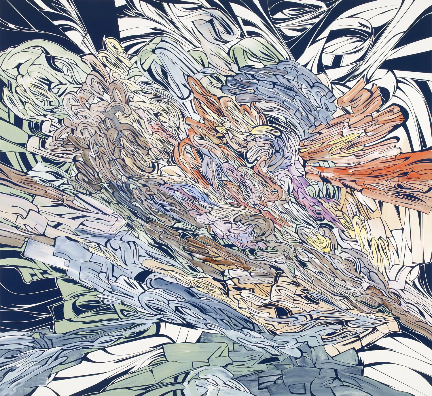 Blow the Horn One More Time, 2008 Acrylic and latex on wood panel 66 x 72 inches (167.6 x 182.9 cm)