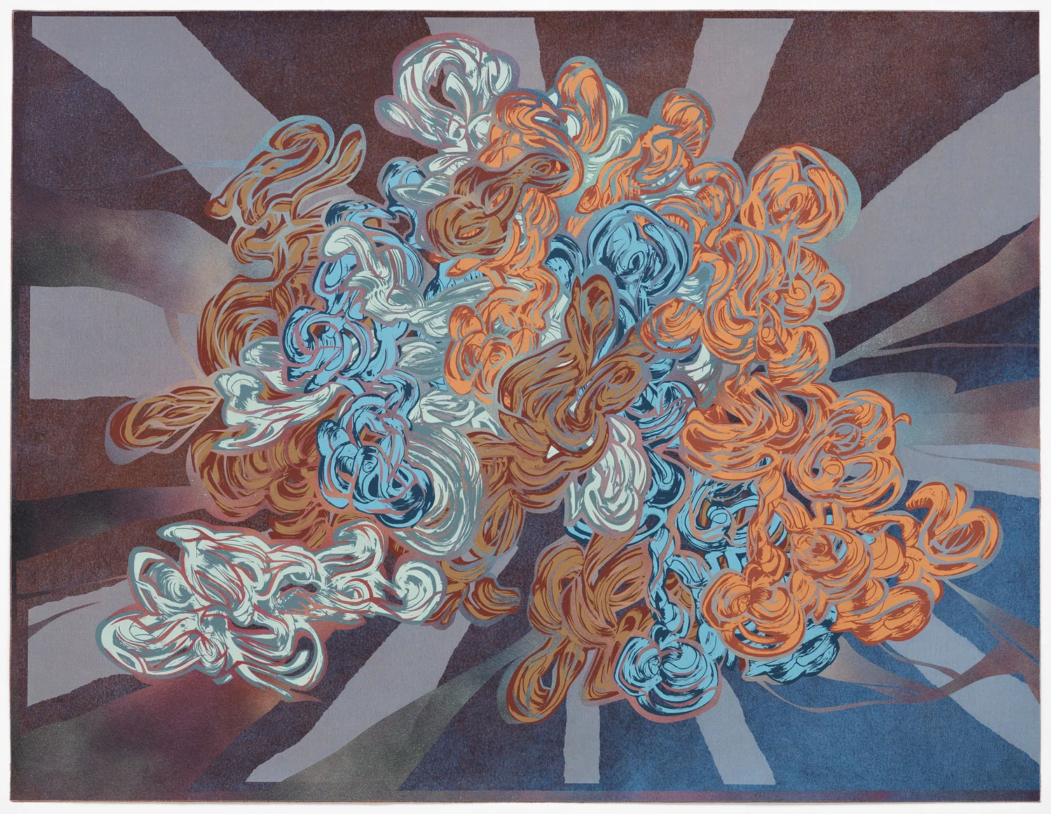 A Difficult Operation, 2012 Screenprint with ink wash background and hand-stenciling 33 x 43 inches (83.8 x 109.2 cm)