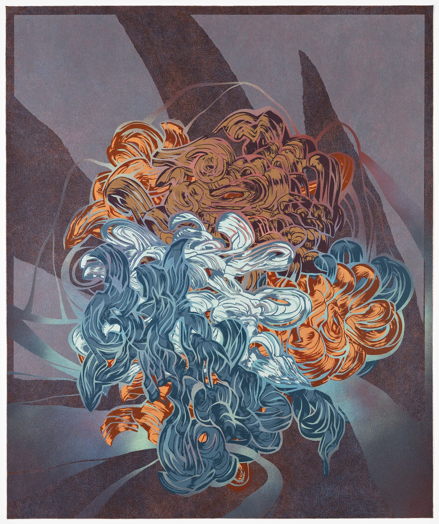 On the Outside Looking In, 2012 Screenprint with ink wash background and hand-stenciling 33 1/2 x 28 inches (86 x 71.1 cm)