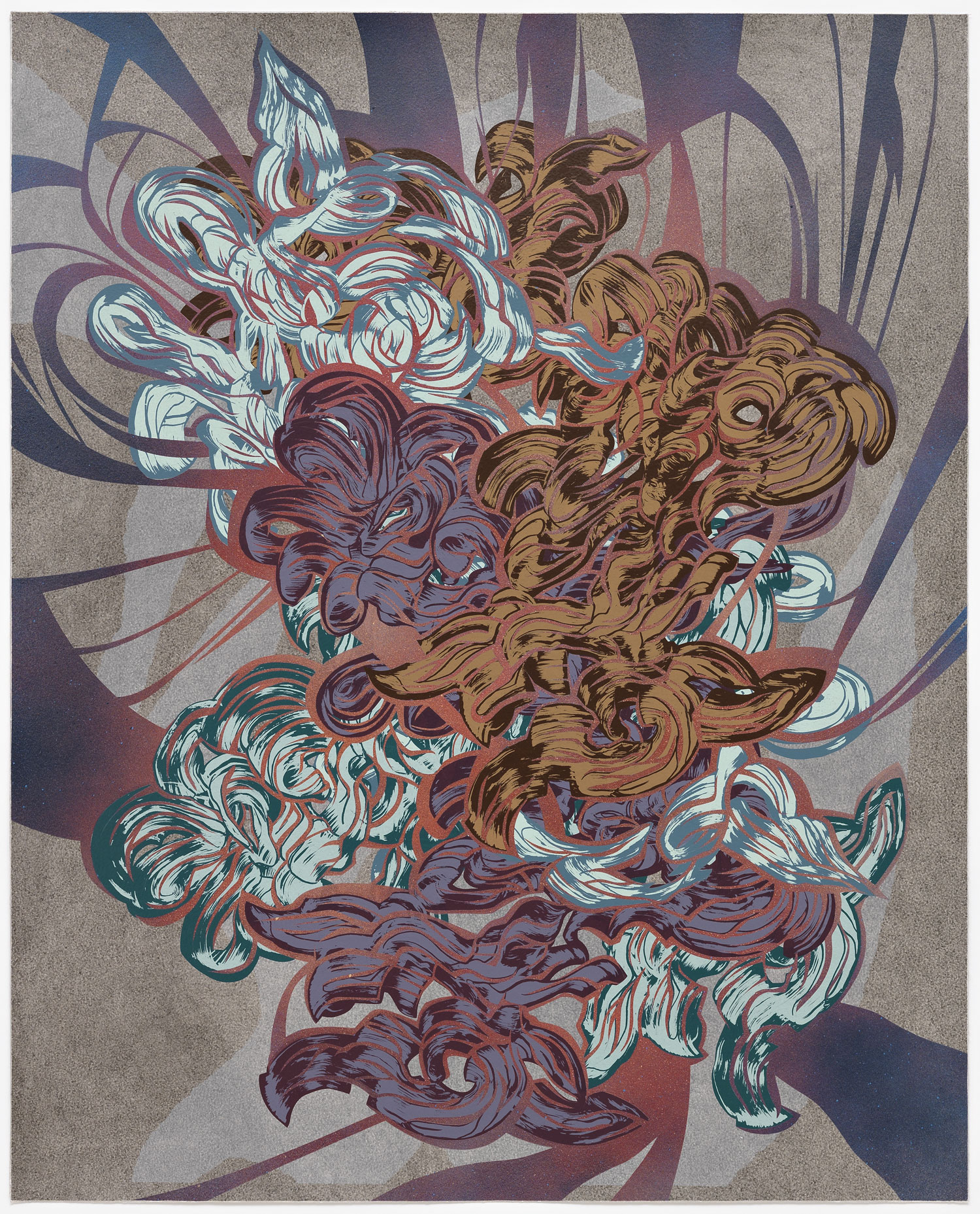 Part of Future, 2012 Screenprint with ink wash background and hand-stenciling 33 1/2 x 28 inches (86 x 71.1 cm) 