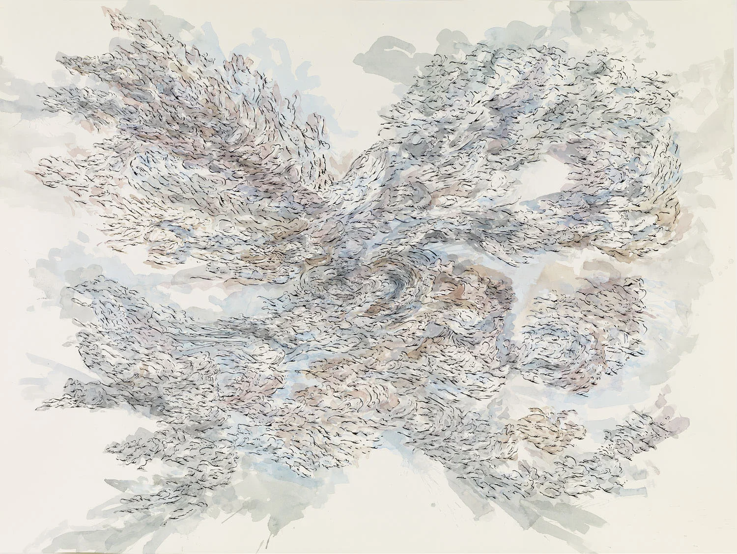 Lower Than Zero, 2010 Ink and watercolor on paper 30 x 44 inches (76.2 x 111.8 cm)