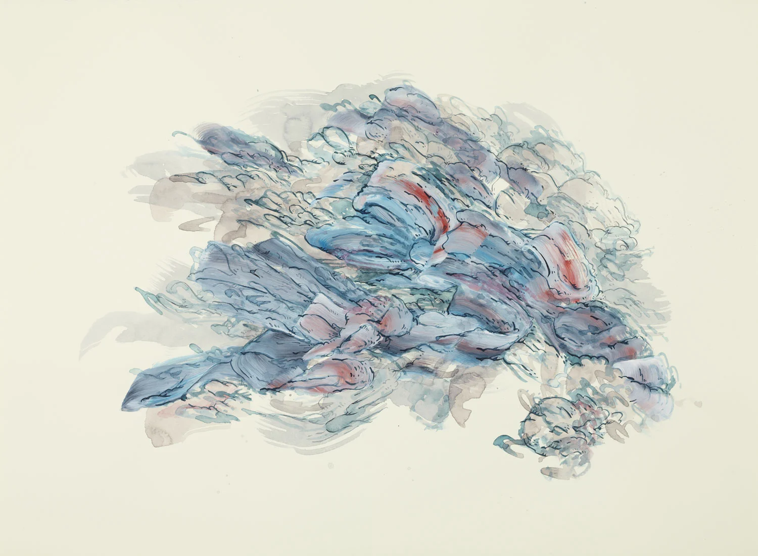 Las Salinas, 2011 Ink and watercolor on paper 22 x 30 inches (55.9 x 76.2 cm) 