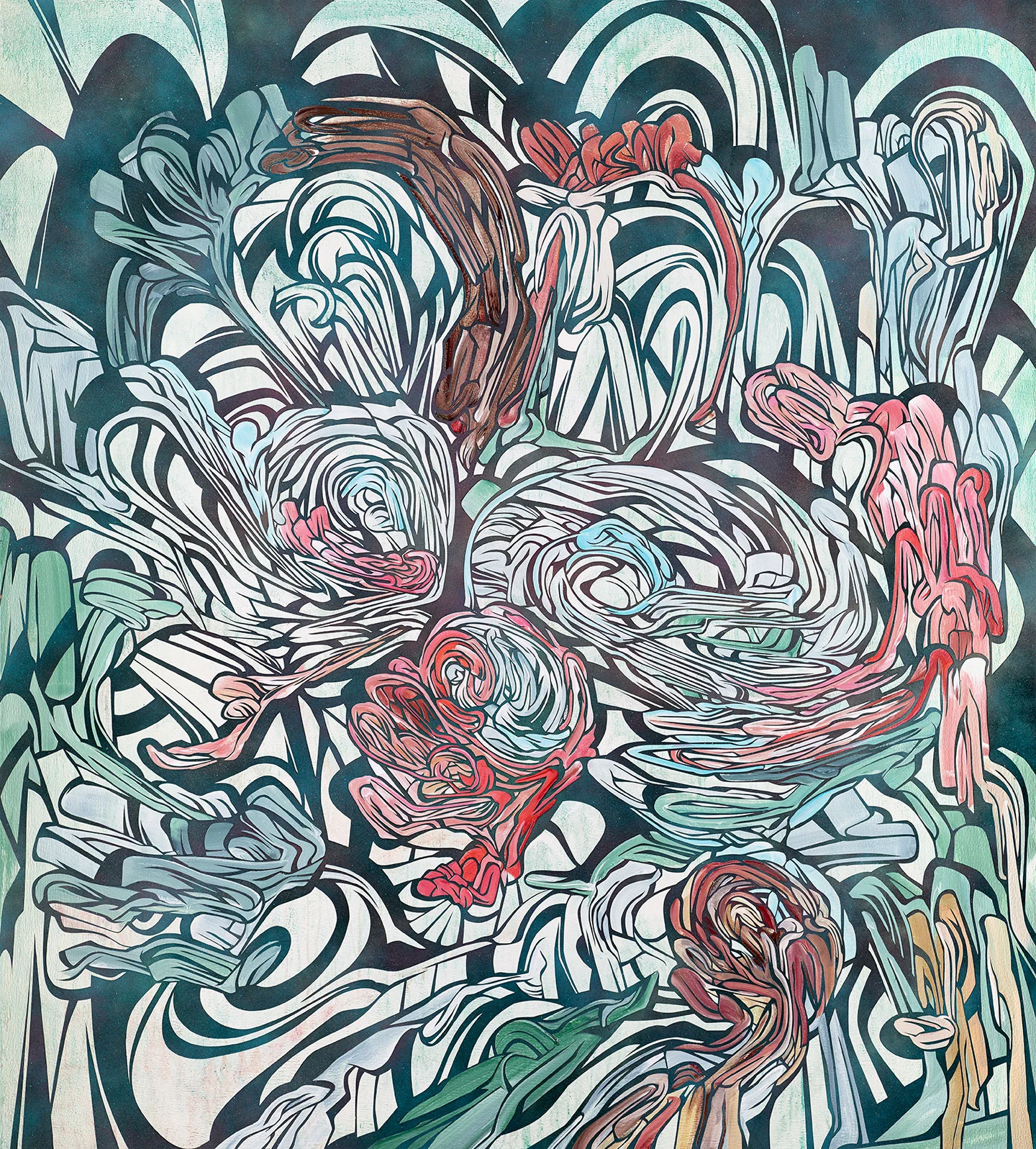 Hand It Over, 2016 Acrylic and latex on wood panel 60 x 54 inches (152 x 137 cm)