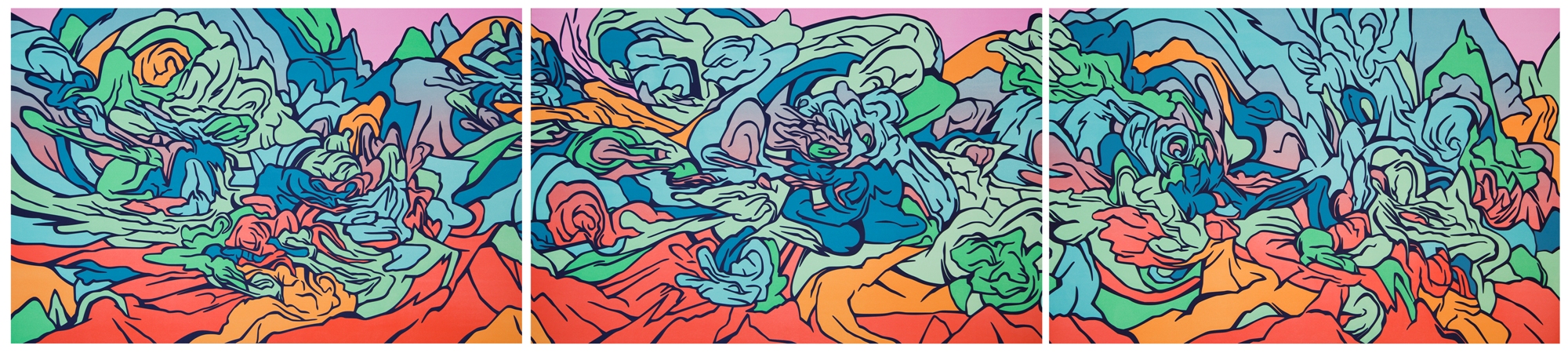 After Genji , 2017 Lithograph Triptych Edition of 16 27 1/2” x 39 1/4” (70 cm x 100 cm) each