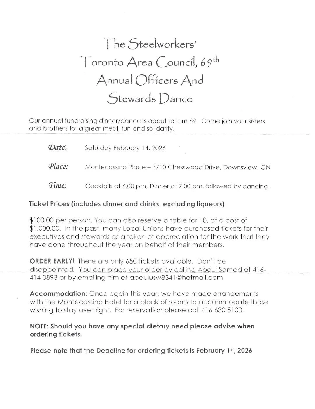 Officers and Stewards Dinner and Dance 