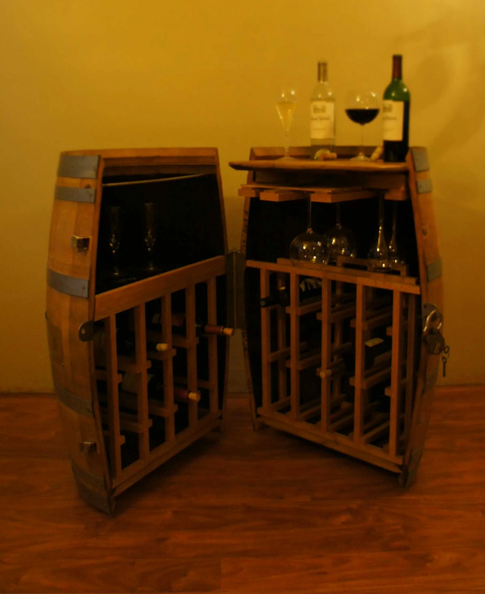 whiskey liquor wine barrel cabinet