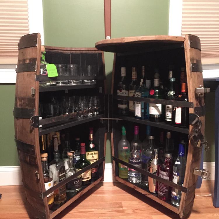 Whiskey Barrel Cabinets Cooperage, Barrel Liquor Cabinet Diy