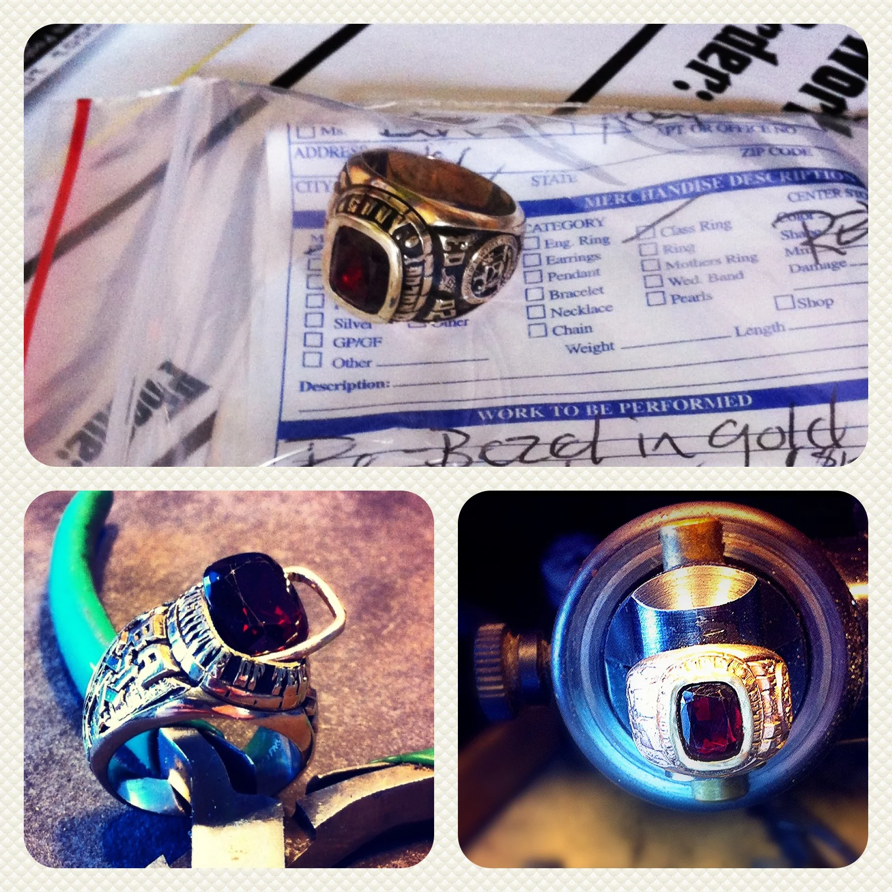  ​A class ring in need of a new bezel. 