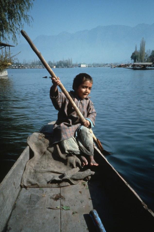 On a shikara on Dal Lake in Srinigar.
