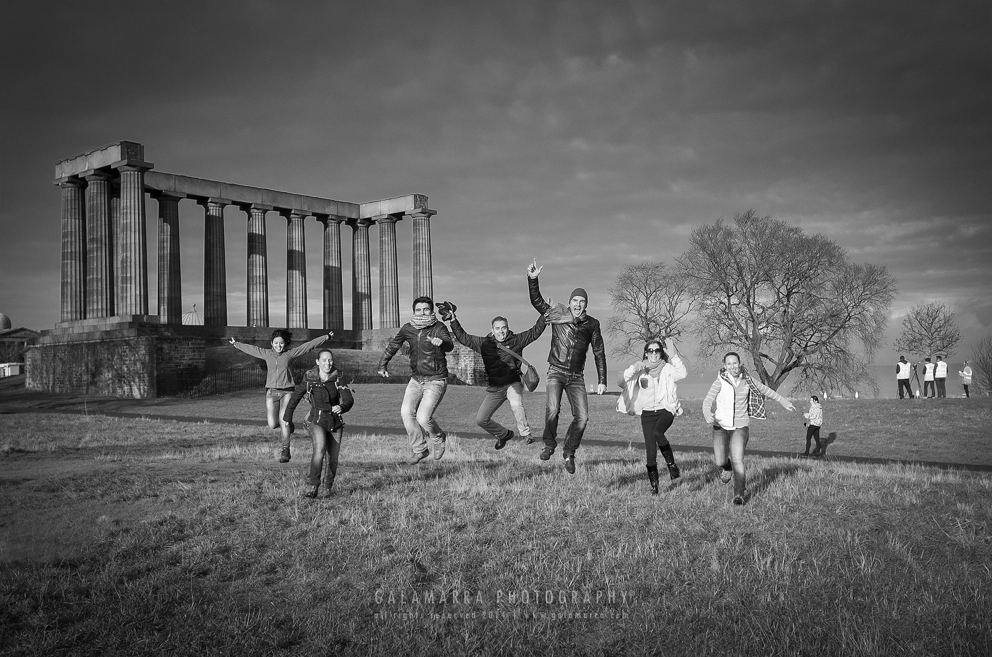 Happy jump, happy faces