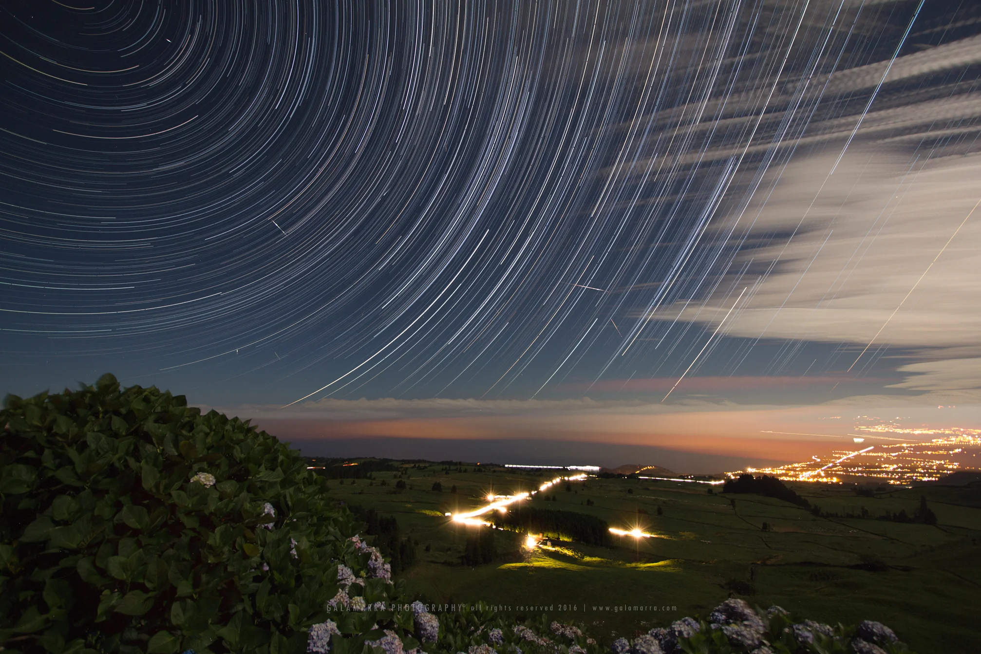 Trails and Shower of Stars over North