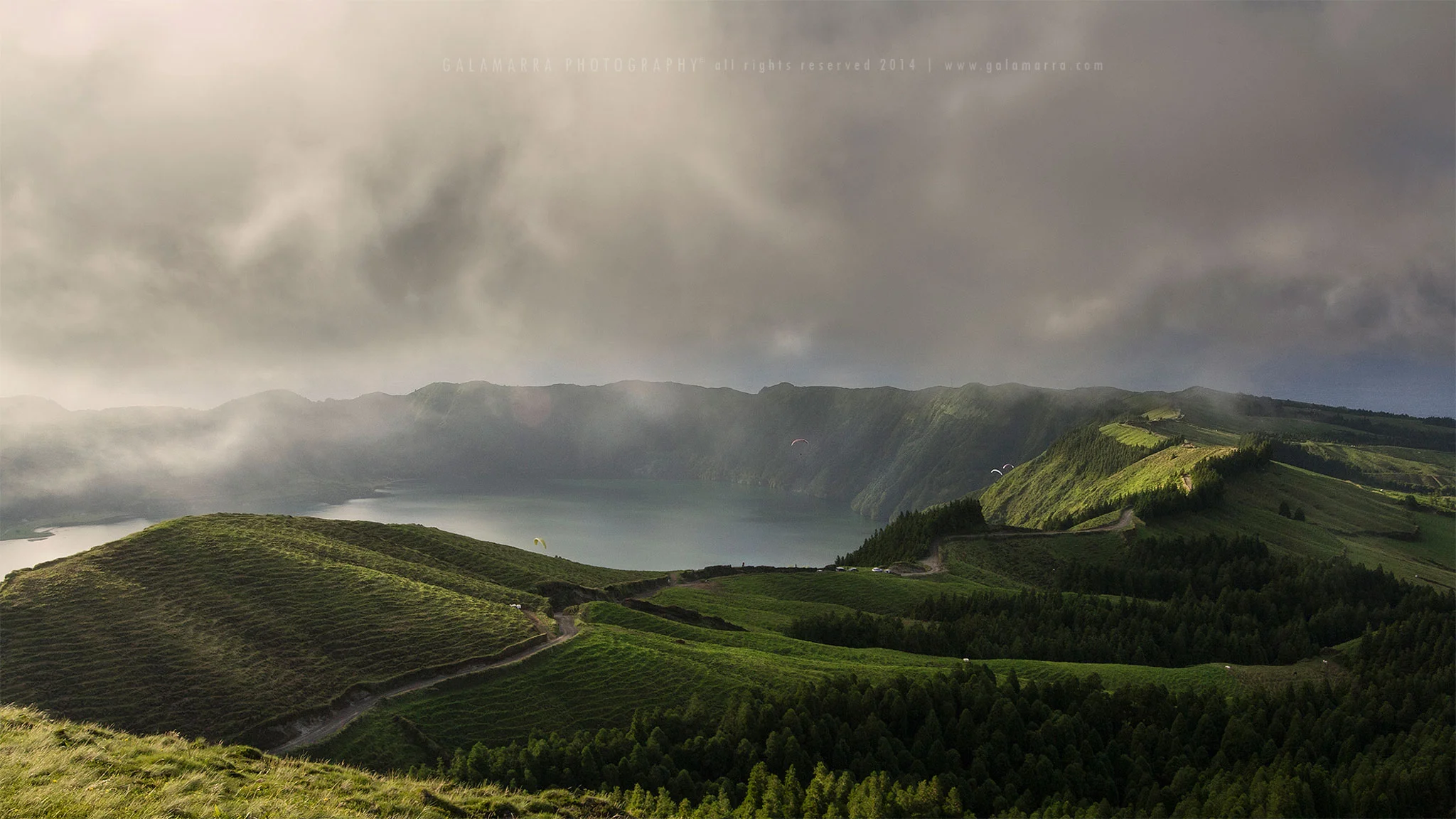 Paragliders over beauty