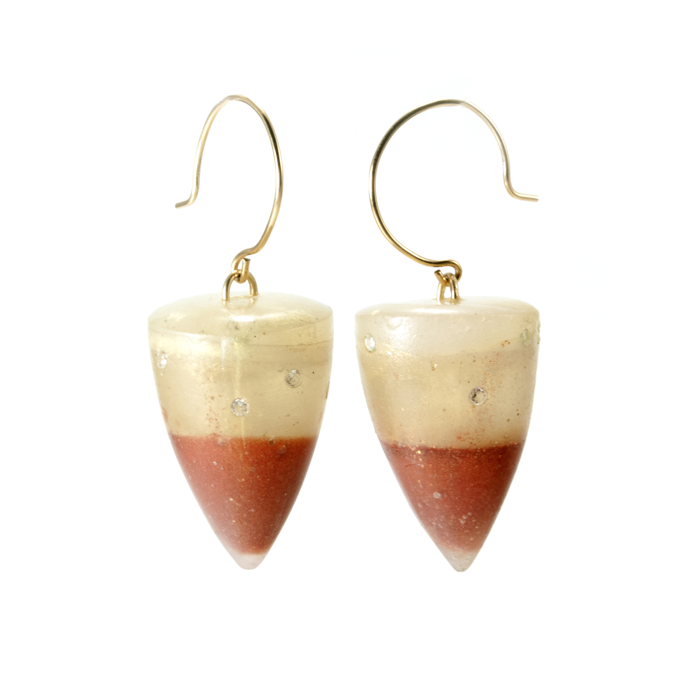 Bicolor Epoxy Resin Earrings