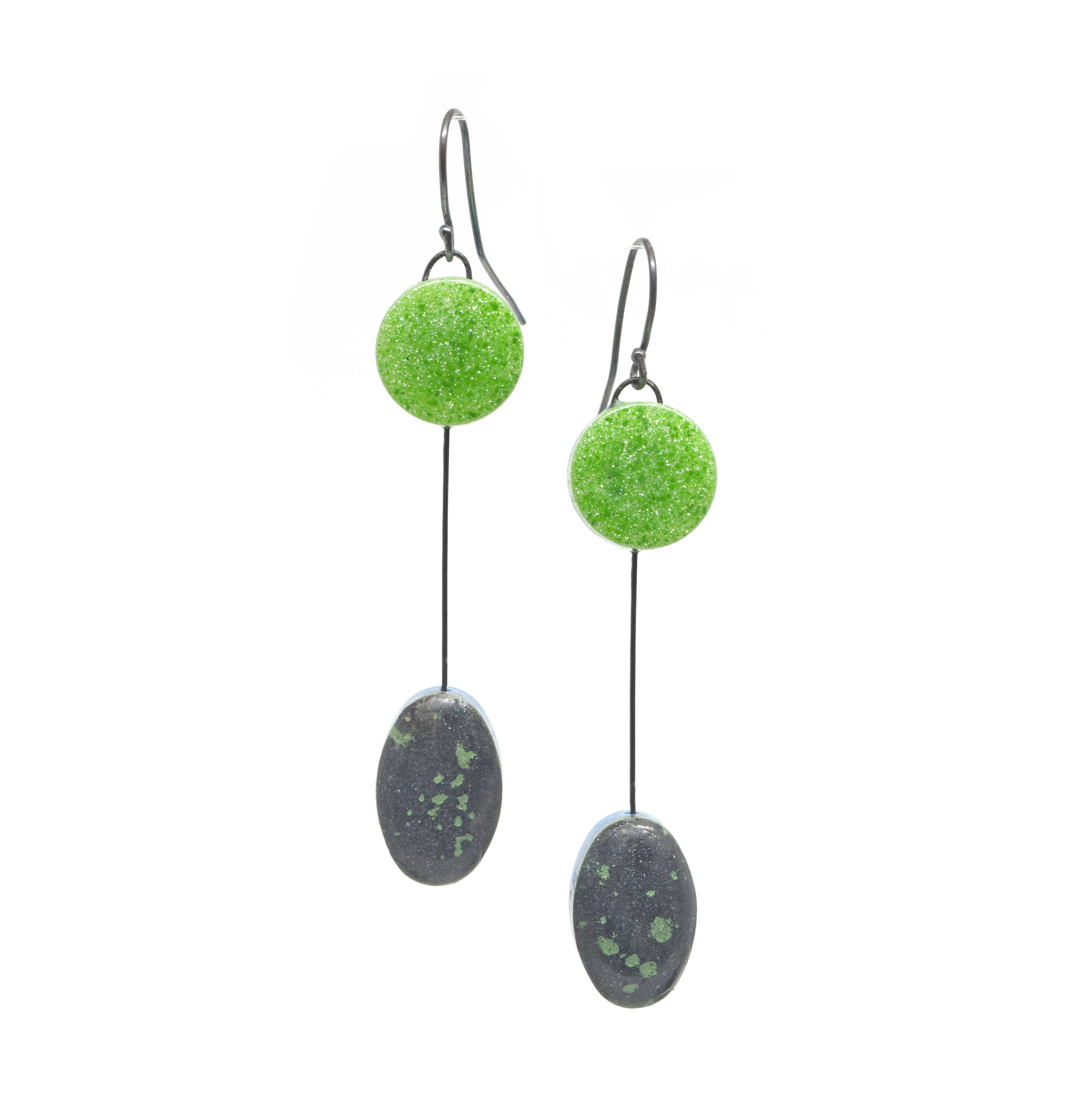 Resin OvalDot Earrings