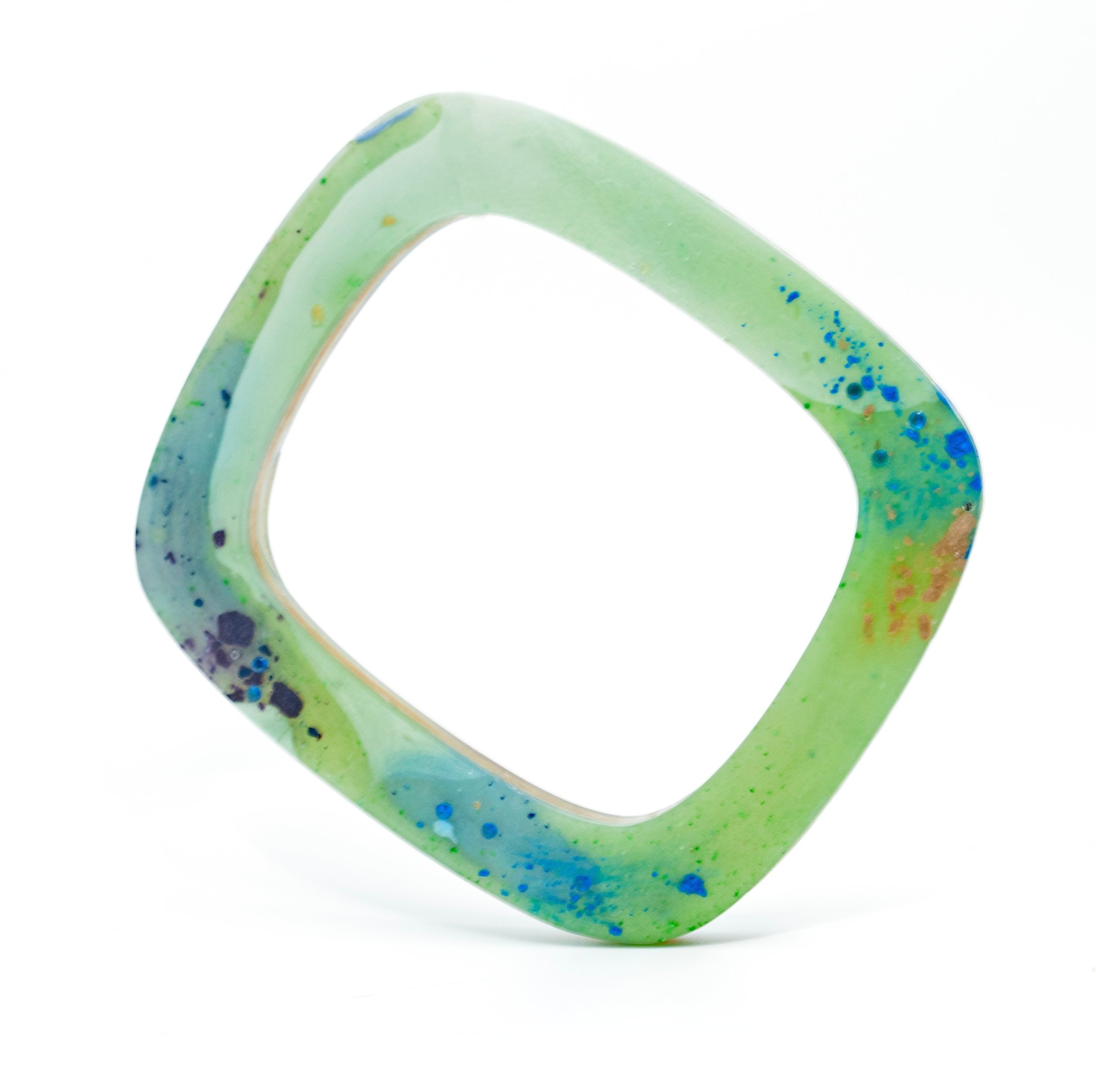 Square Resin Bangle Bracelet