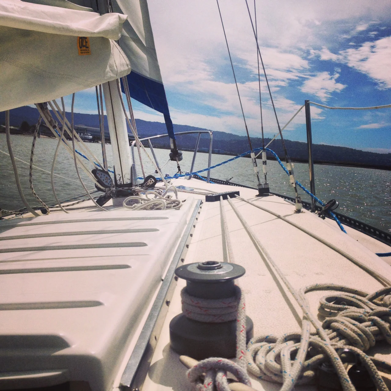 The cloudy skies cleared up for day one of sailing.