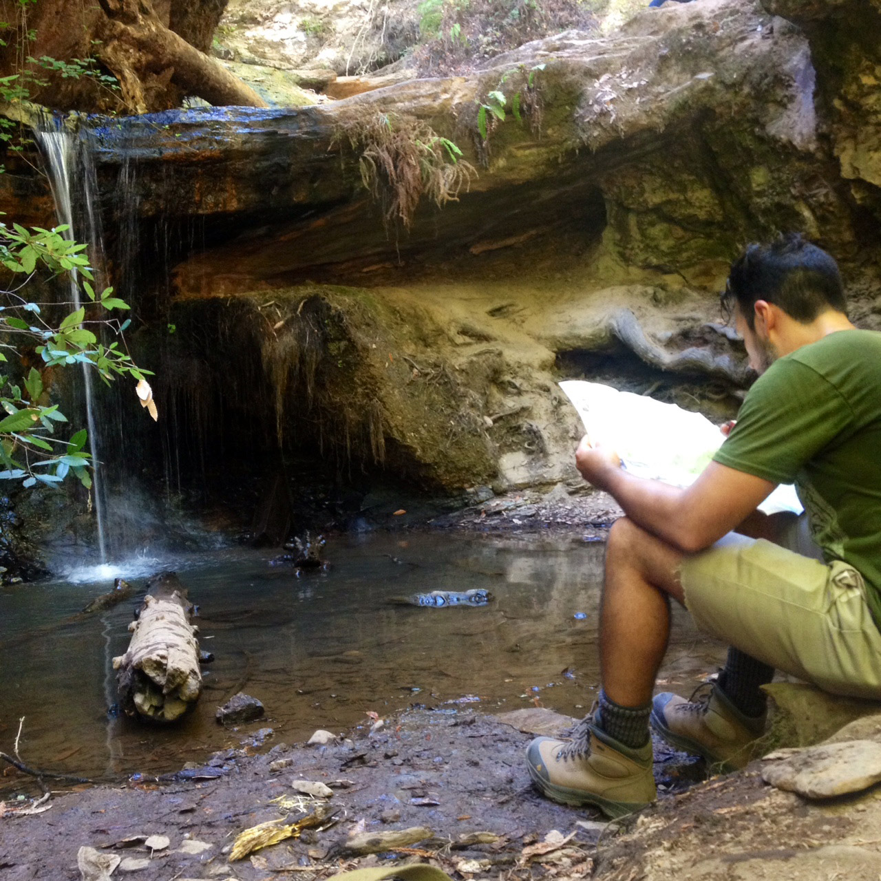 Bryan tending to the map.