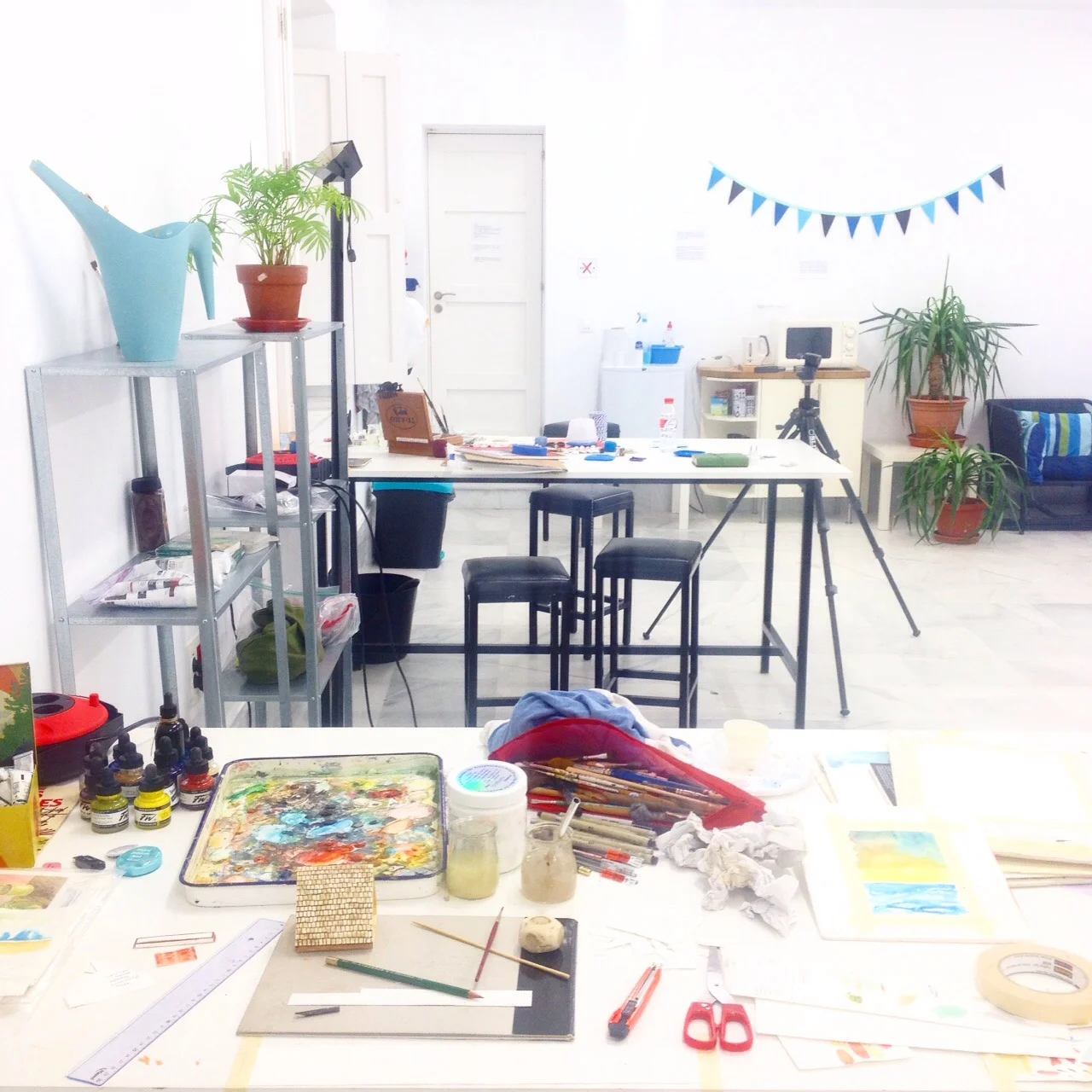 My workspace in the art studio.