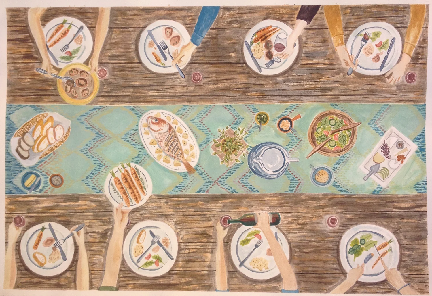 The final dinner party painting. 
