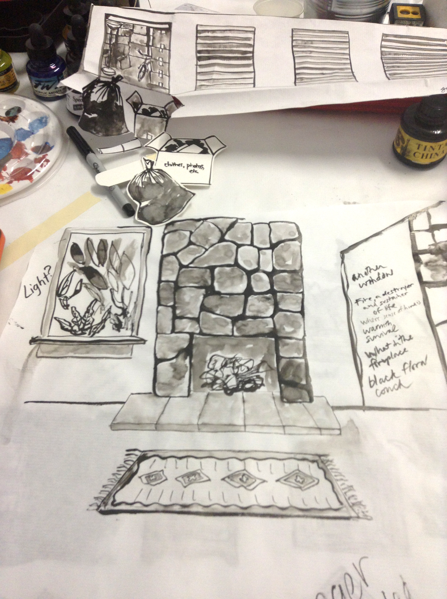 Second fireplace sketch