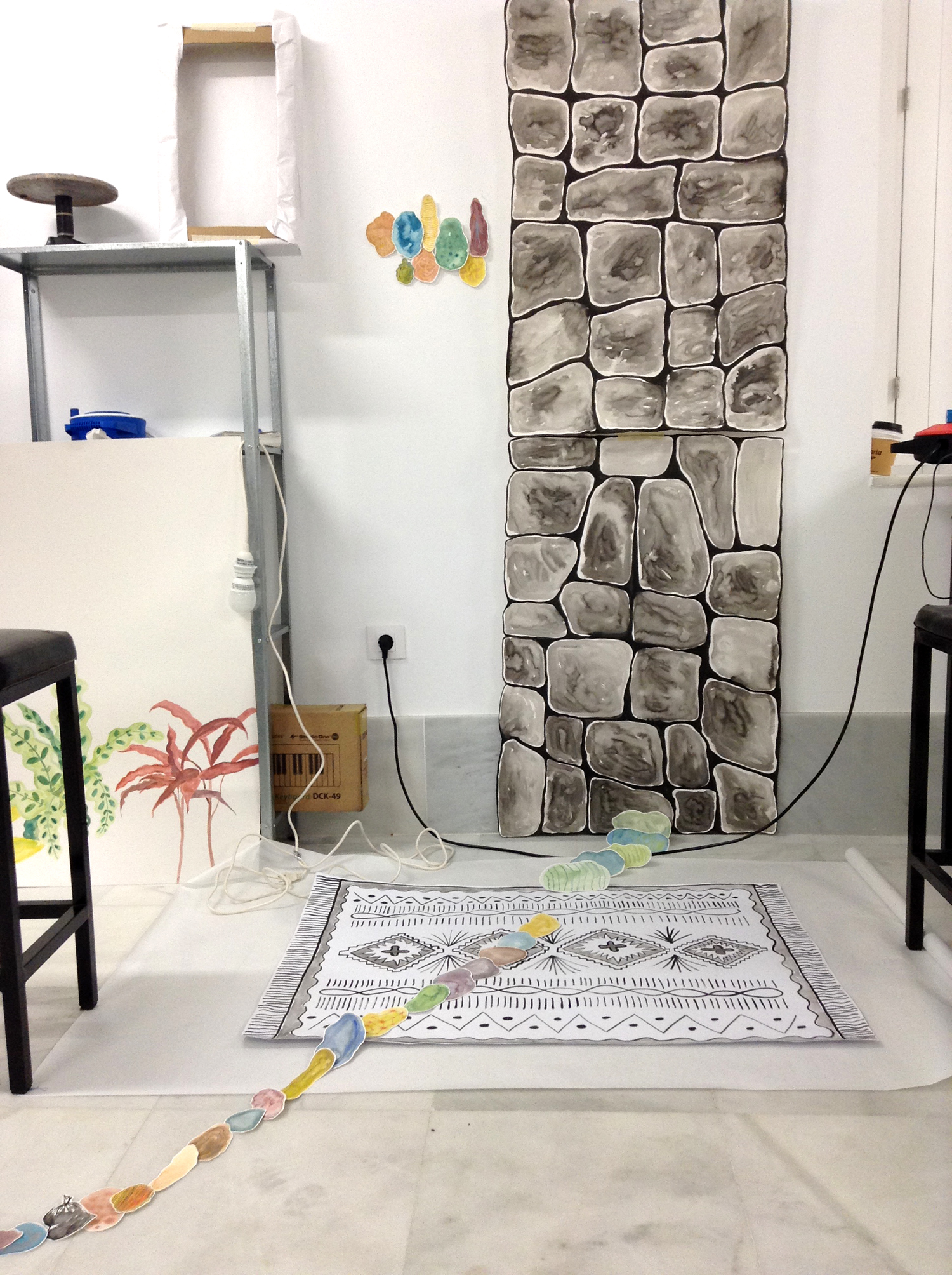 Playing around with color in the installation.