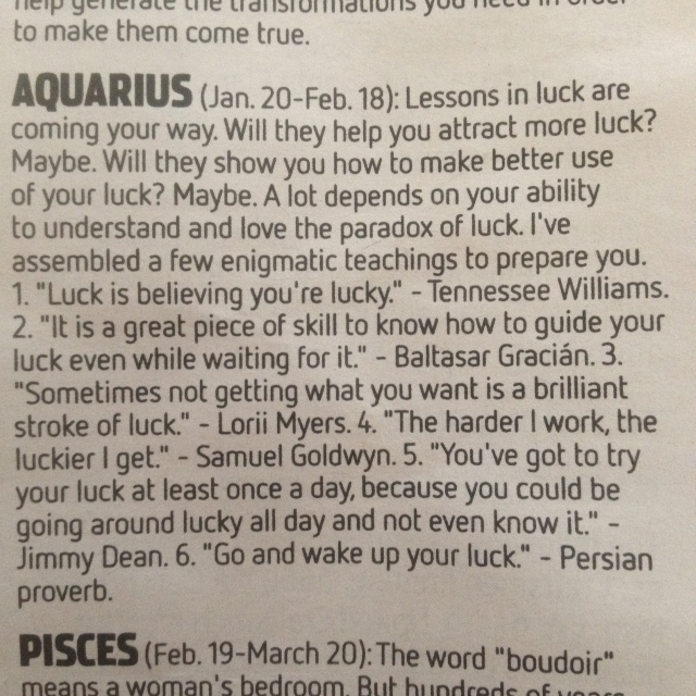 My horoscope this week