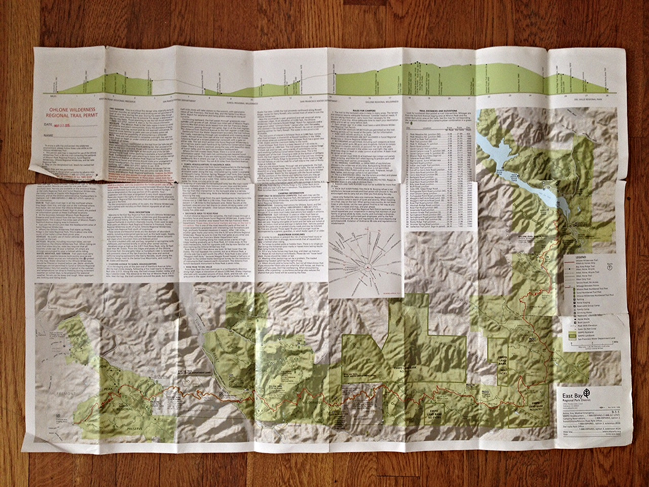Ohlone Wilderness Trail map