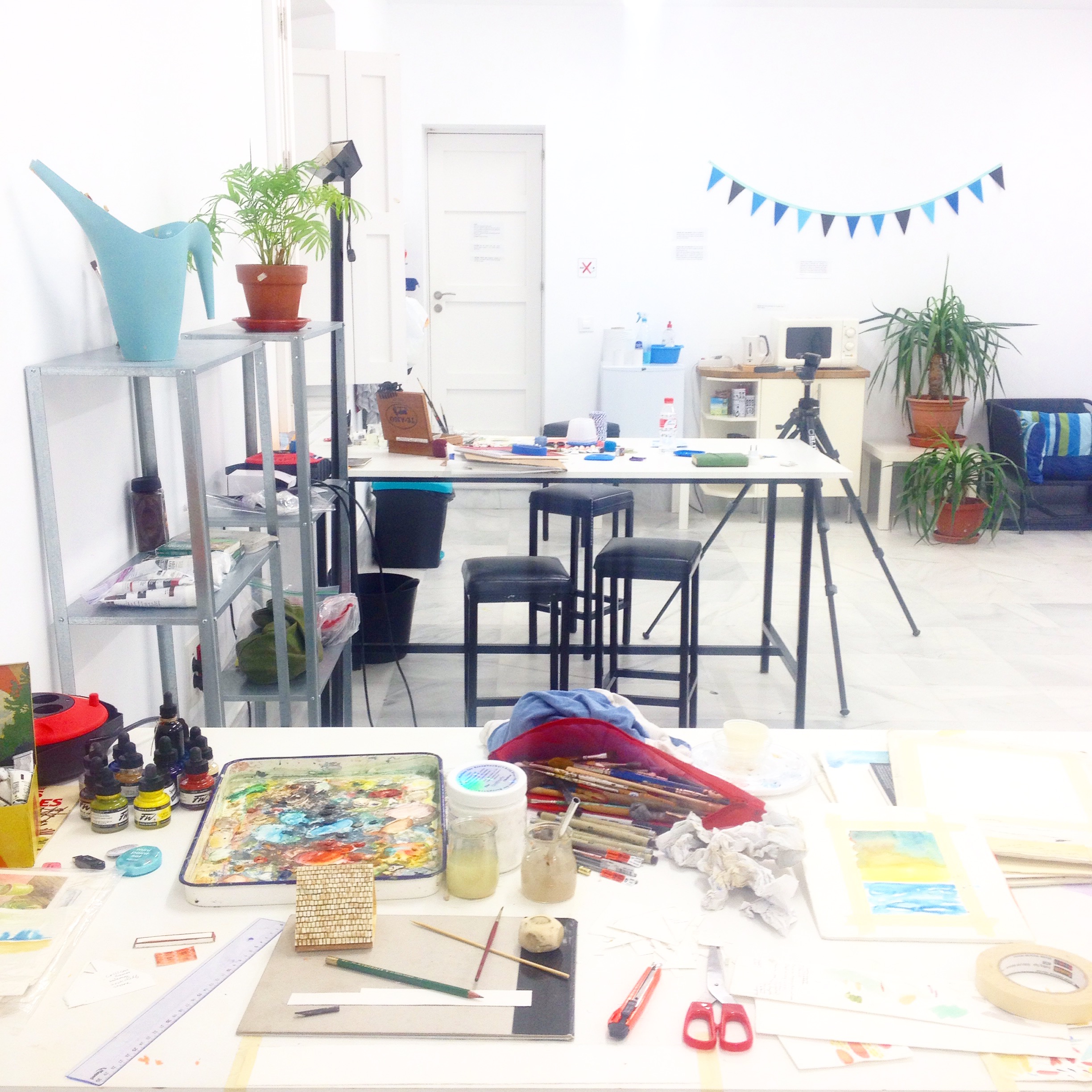 Art studio at the Linea de Costa art residency